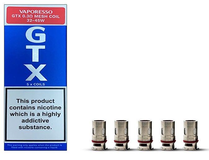 Vaporesso GTX Mesh Replacement Coil 0.3 ohm-Pack Of 5